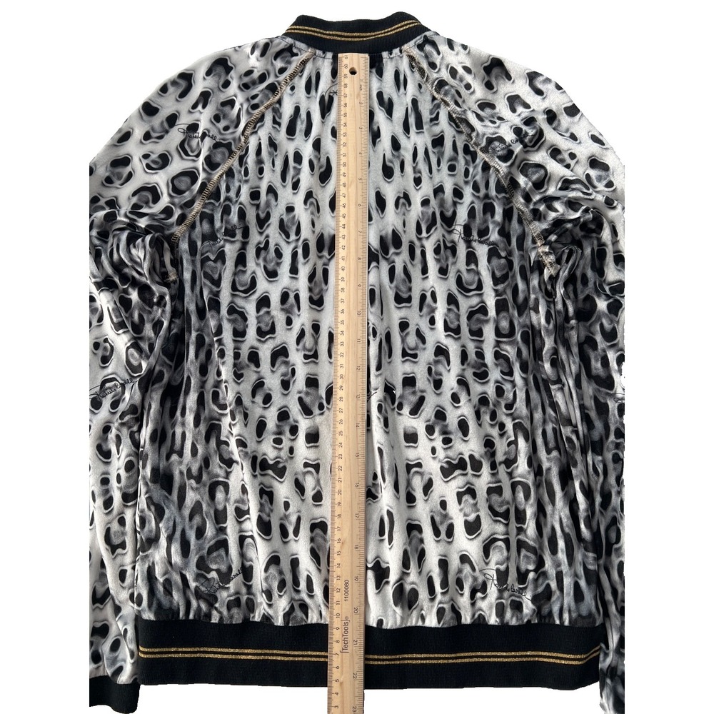 Roberto Cavalli Jacket Velvet Leopard Track Coat Full Zip Womens 6 / 42 Y2K RARE - Picture 10 of 12